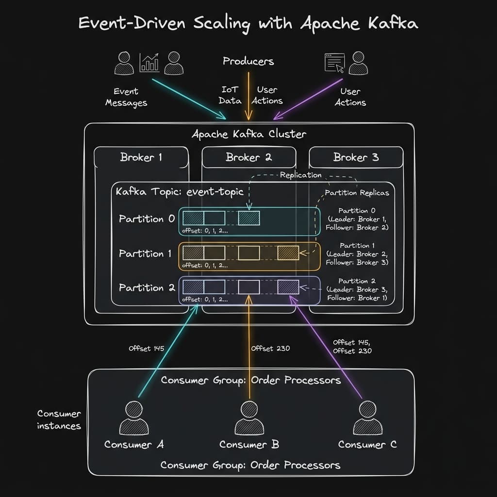 Event-Driven Scaling with Apache Kafka architecture diagram